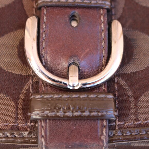 COACH Wallet Brown Logo Soho Buckle Tri-Fold with Checkbook Cover - Picture 6 of 16